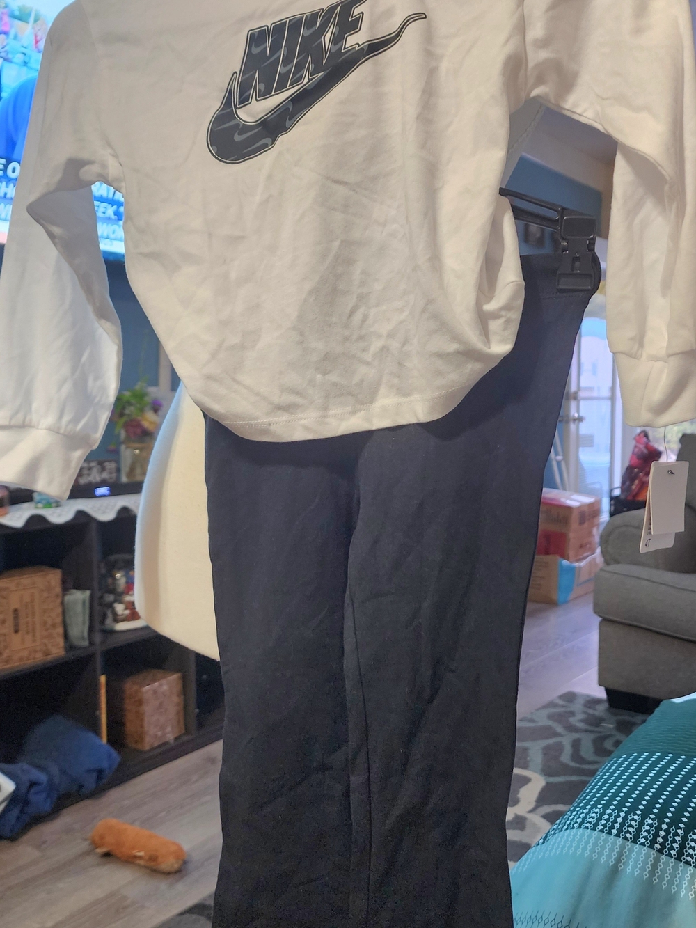 Nike Kid's Black Jogger Pants/White L/S Tee SZ 4T NWT